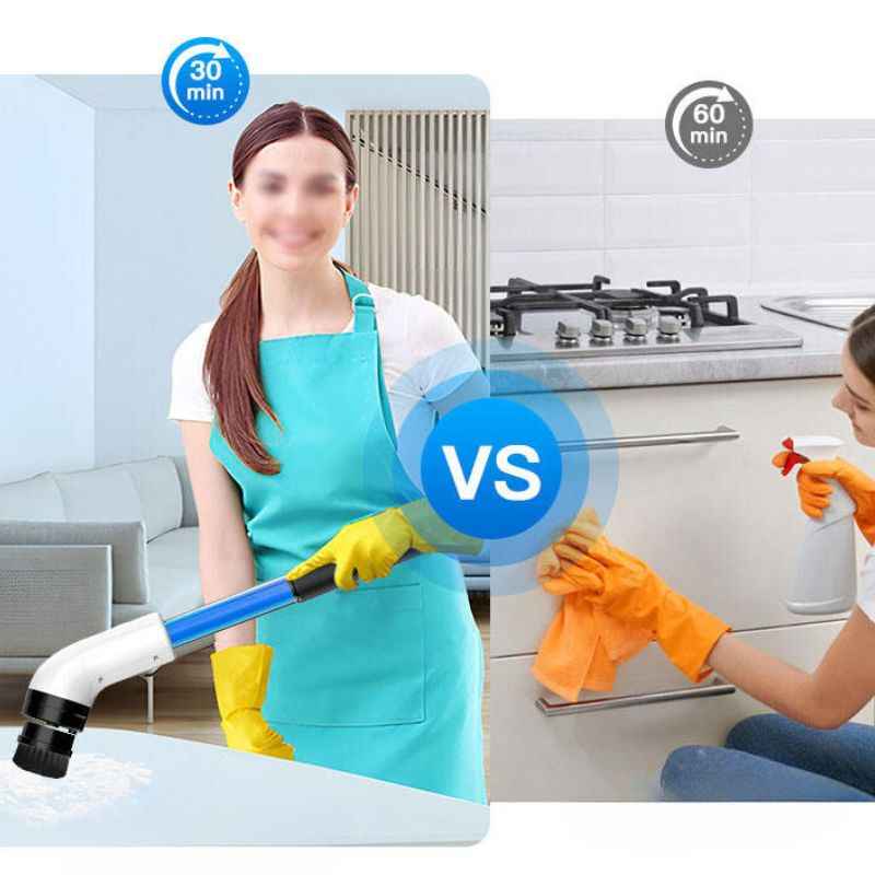 Escova Elétrica de Limpeza Giratória e Ajustável - 7 em 1