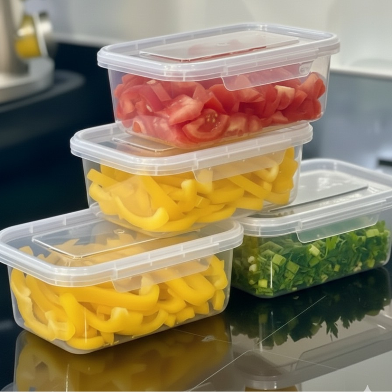 Kit Zero Vazamento - 10 Potes Plásticos com Travas Laterais