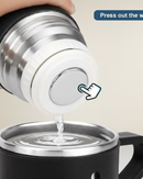 Garrafa Térmica Inox 500ml HESTARE – Kit Premium com 1 ou 3 Xícaras | Mantém Bebidas Quentes e Frias